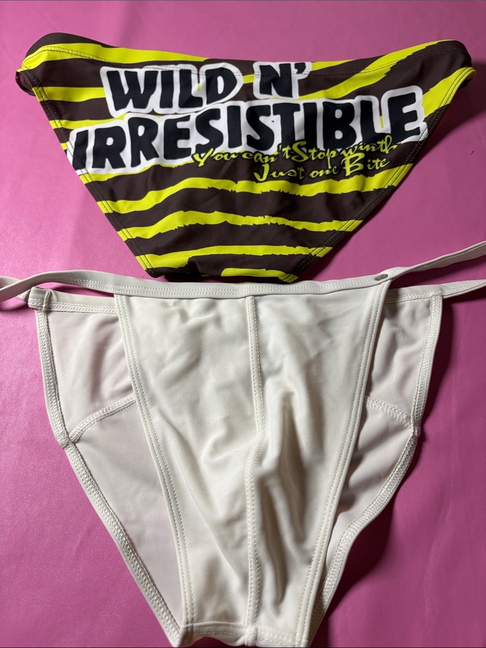 Men's Swim Briefs - White & Neon Zebra Print